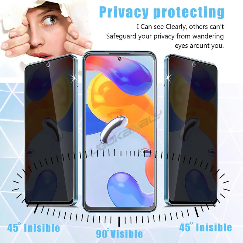 Premium Quality Privacy Tempered Glass Glass for Xiaomi 13 13T 12 Lite Mi 11T Redmi Note 12 12S 11S 11 Pro Plus + 10 2022 10S 13C 12C 10A 10C 9A 9C Poco M6 X6 C65 F5 C55 X5 C40 X4 F4 GT X3 NFC F2 F3 M4 M3 Pro 5G Anti Spy Peeping Screen Protector Film. 