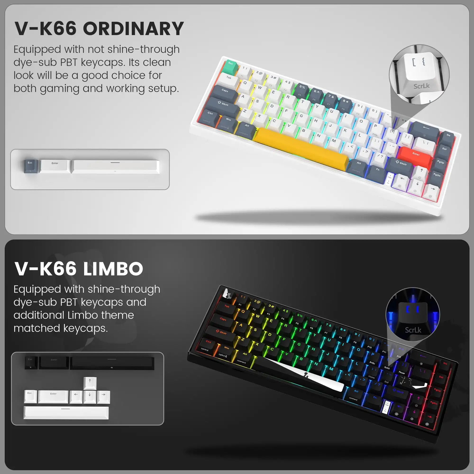 60% Gasket Mechanical Gaming Keyboard With Red Switches, Detachable Type-C Cable Backlit Mini Keyboard for Windows/Mac/PC/Laptop. 
