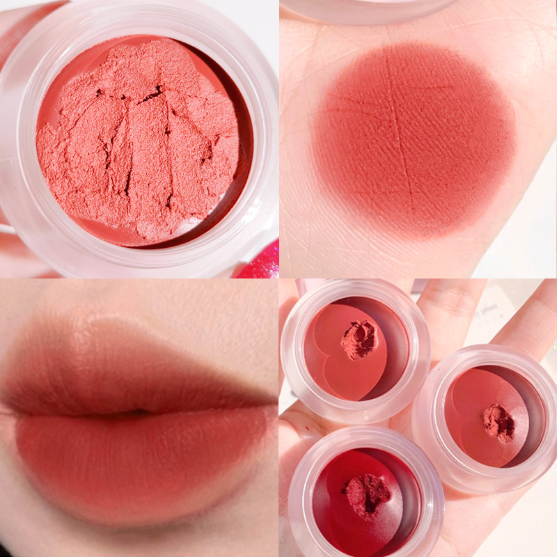 xixi cross-border matte soft waxy filling lip mud matte matte cloudy velvet lip cheek dual-purpose lip gloss is not easy to fade. 