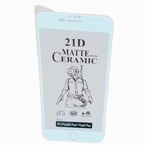 [White Border] Matte Ceramic Film Screen Protector I iPHONE 6 PLUS / iPHONE 6s PLUS I Unbreakable Flexible Ceramic Matte Finishing Display Protector (Not a GLASS). 