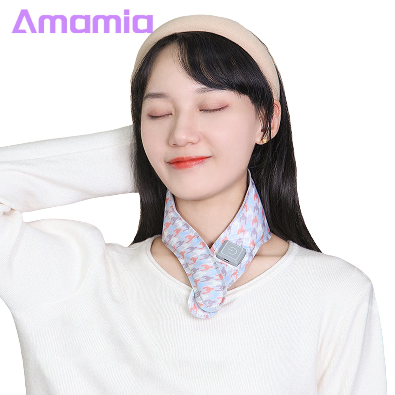 Amamia USB Electric Scarf Folding Heat Therapy Massage Heated Neck Wrap Pad