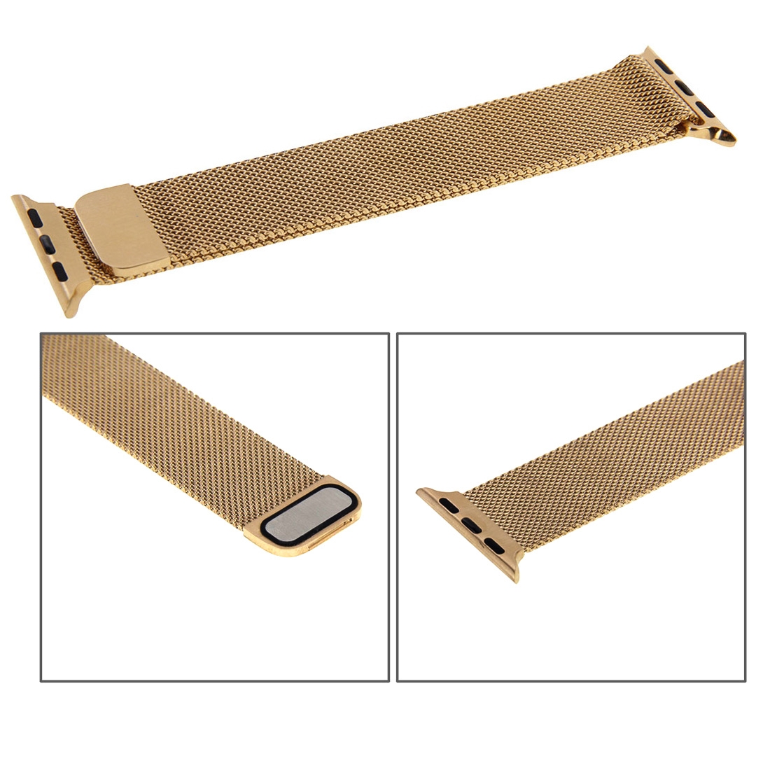 For Apple Watch 38mm Milanese Loop Magnetic Stainless Steel Watch Band. 