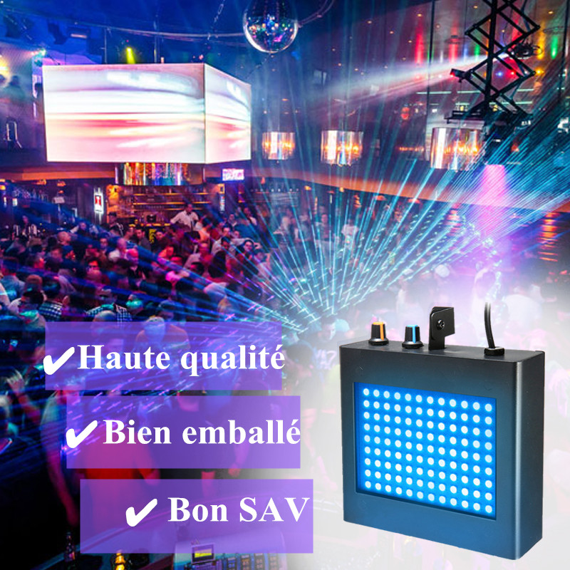 Durable SOLMORE 25W 108 RGB LED Strobe Lights Auto Sound Activated DJ Party Lights Adjustable Flash Speed Control with Remote Control for Stage Lighting Wedding Show Club Pub Parties. 