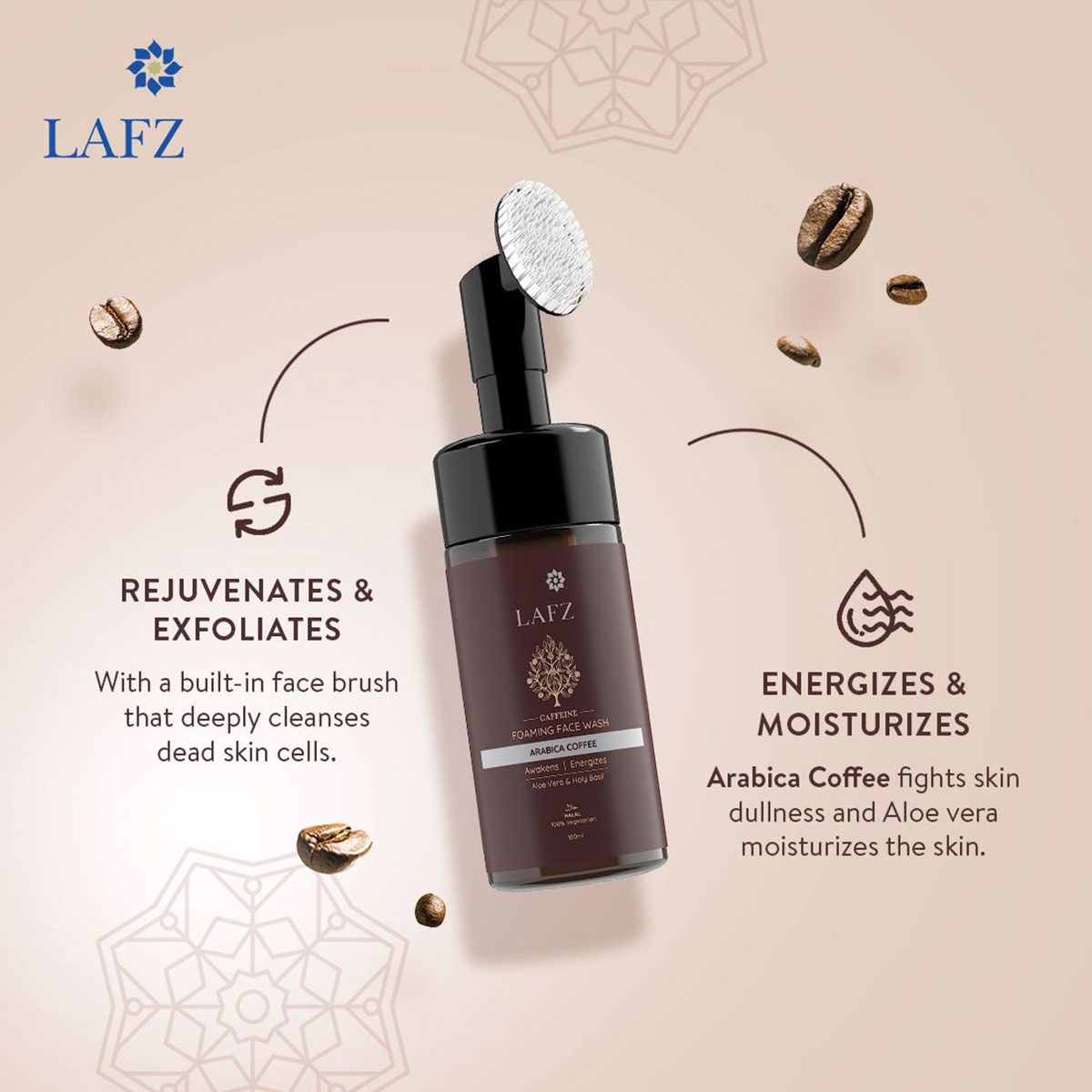 Lafz Foaming Face Wash (100ml) - Caffeine. 