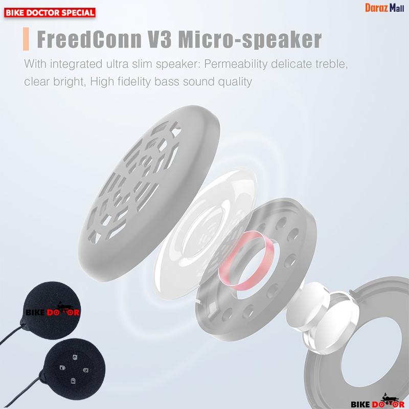 Freedconn T-MAX Bluetooth Motorcycle Helmet Full Accessories Set Without Clip. 