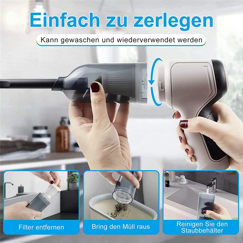 9000Pa Car Portable Vacuum Cleaner +5X Filters Super ful Wireless Blow Suck Dual-Purpose -A. 
