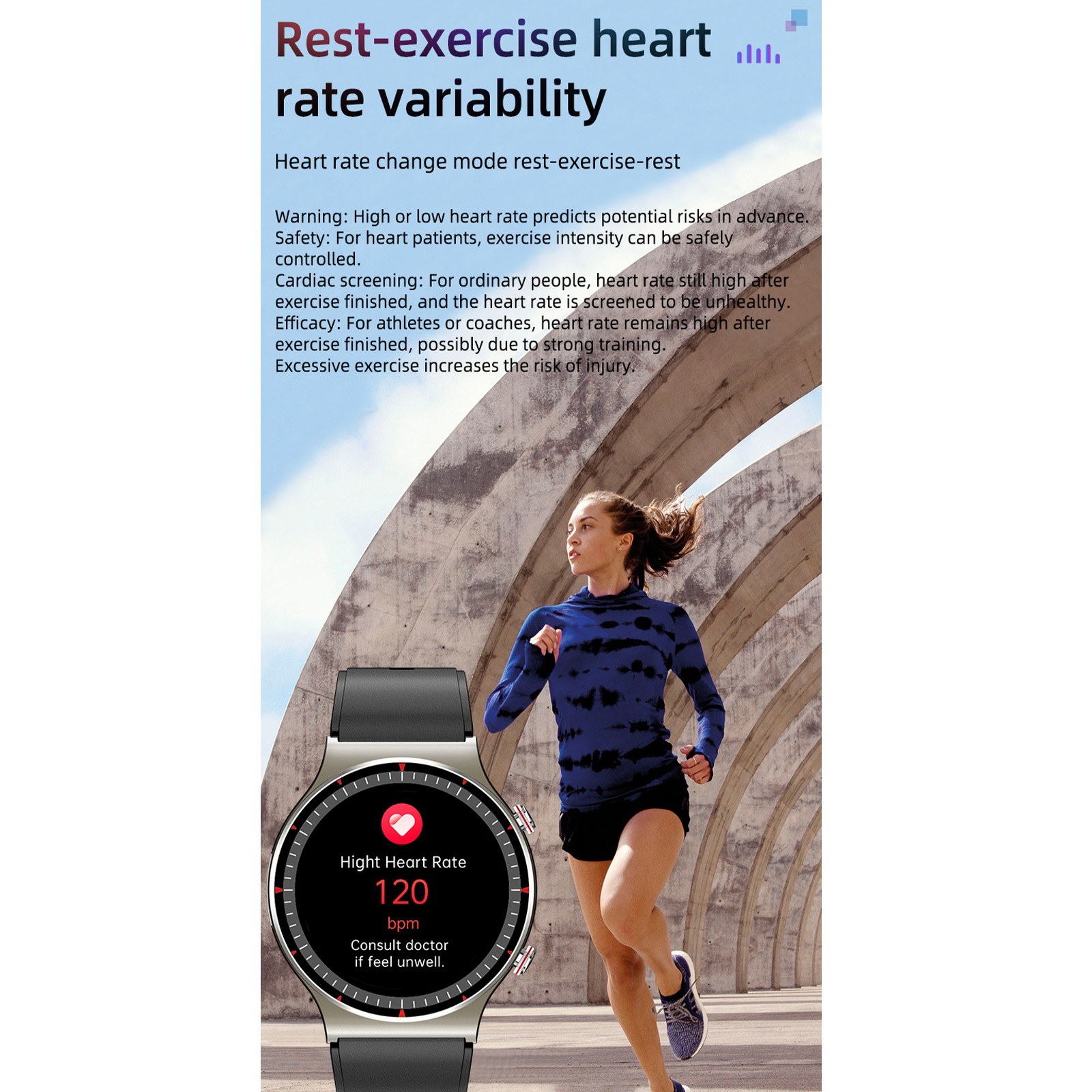 G08 1.28-inch Screen Smartwatch ECG/HRV/Blood Pressure/Oxygen/Temperature Monitoring Smart Watch - TPU Strap-#1. 
