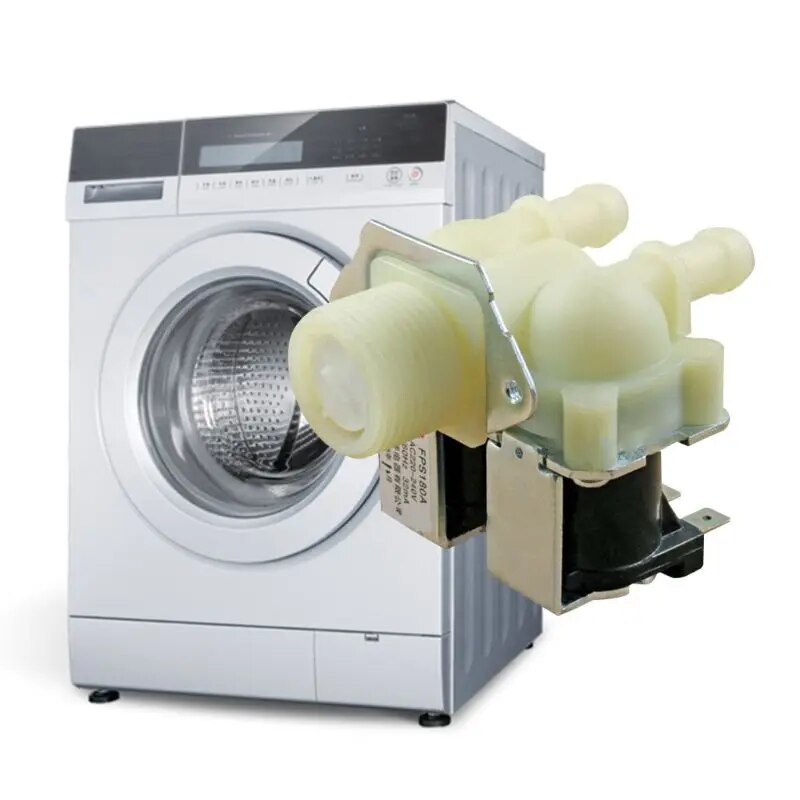 Washing Machine Solenoid Valve. Washing Machine Water Inlet Replace.Double Valve.Replacement washing machine  inlet valve.Washer Inlet Valve Replace. 220V. 