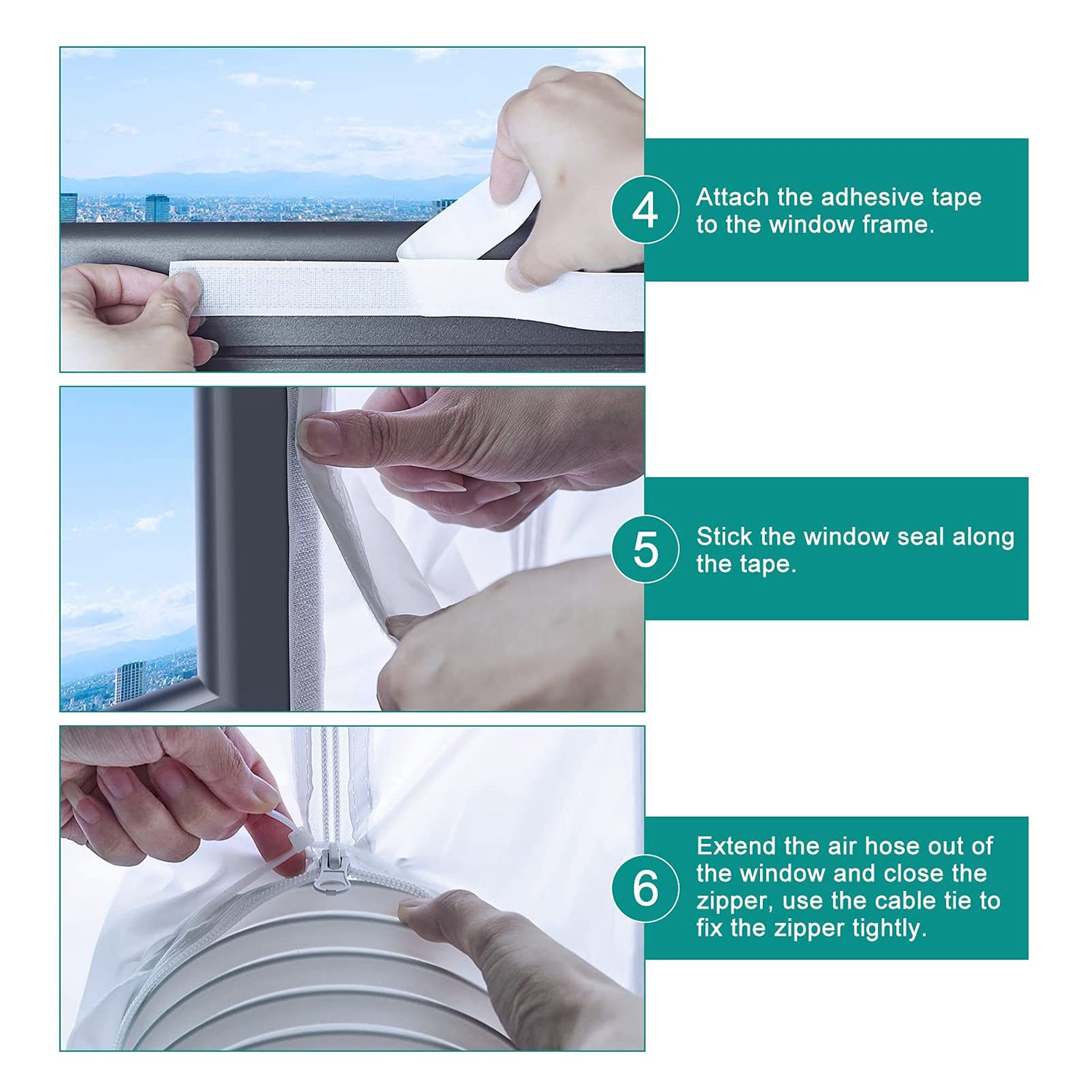 Portable Air Conditioner Parts-Air Conditioner Window Kit-Portable Ac Window Kit-Sliding Door Window Vent Kit. 