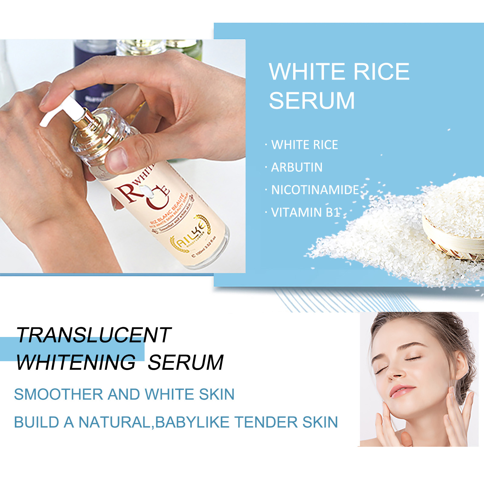 AILKE Multi Vitamin Whitening Body Lotion,With Vitamins A,E,B3,B5, Increase Skin Radiance,Even Skin Tone,Daily Moisturizer Cream. 