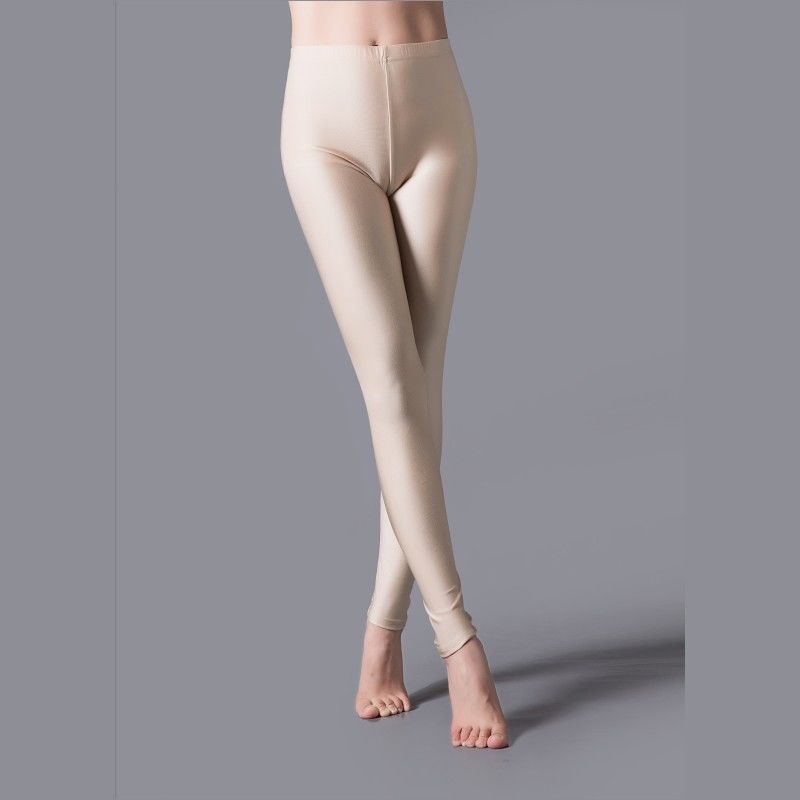 Women's milk silk gloss pants worn over leggings yoga thin women's slim feet cropped plus size pants fluorescent