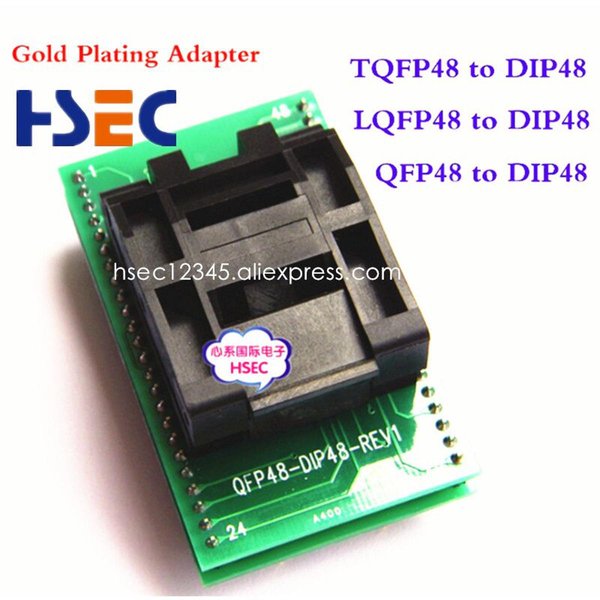 High Quality TQFP48 LQFP48  QFP48 to DIP48 Socket  0.5mm Pitch Programming Adapter MCU Test IC socket Programmer adapter Socket