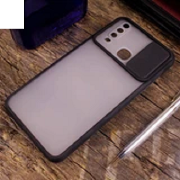 Slide cover protect camera frosted back case for vivo y12/y17