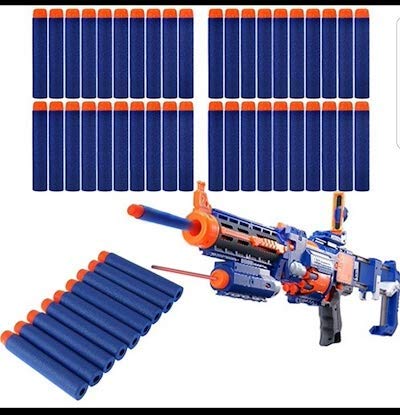 20 Pcs Nerf Refill Darts Soft Bullet Elite Series 72x12 mm -Blue. 