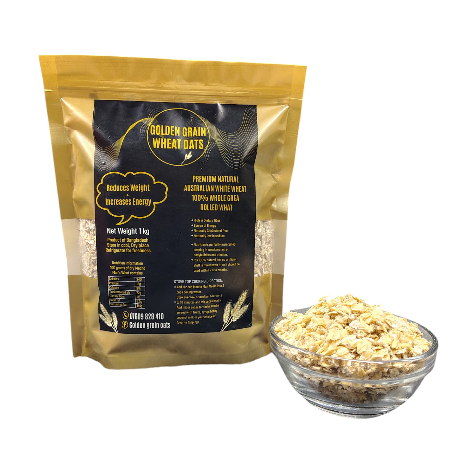 Whole Grain (Rolled Wheat) Net Weight 1 Kg