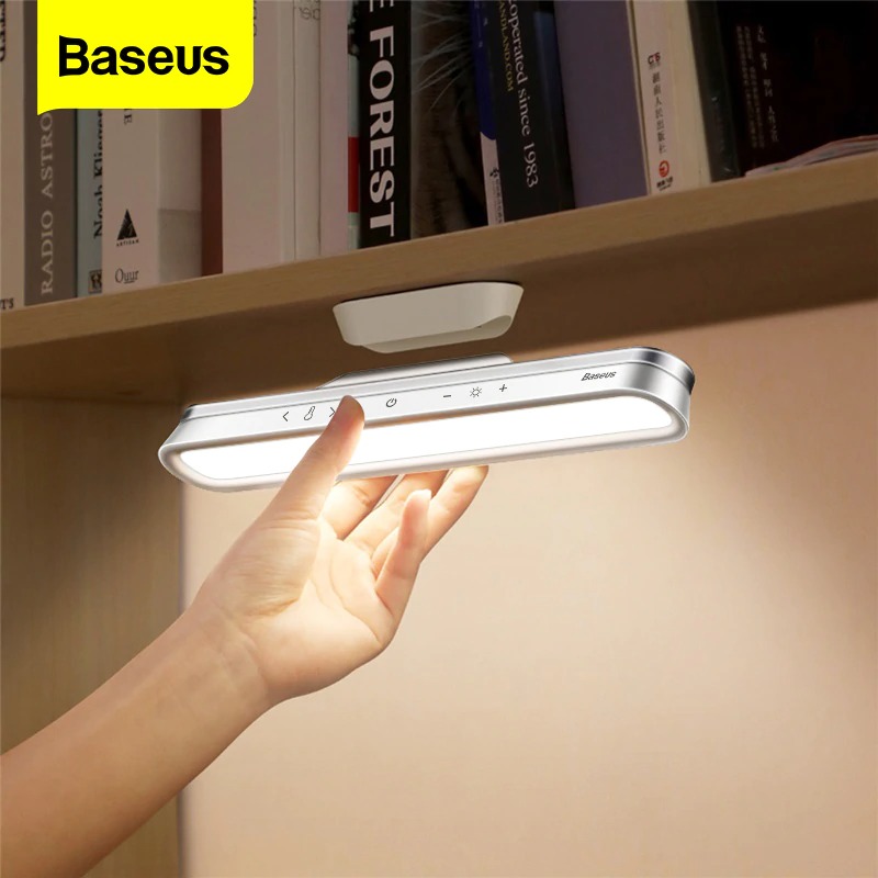 Baseus Magnetic Table Lamp Hanging Wireless Touch LED Desk Lamp Home Cabinet Study Reading Lamp Stepless Dimming USB Night Light. 