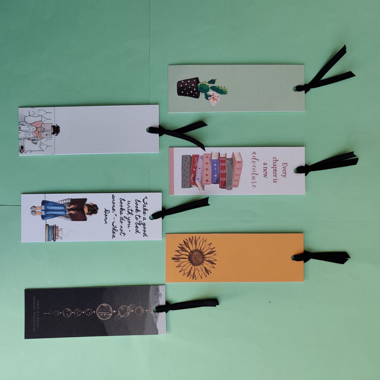 6 Colorful Bookmark (Customization available)- aesthetic design. 