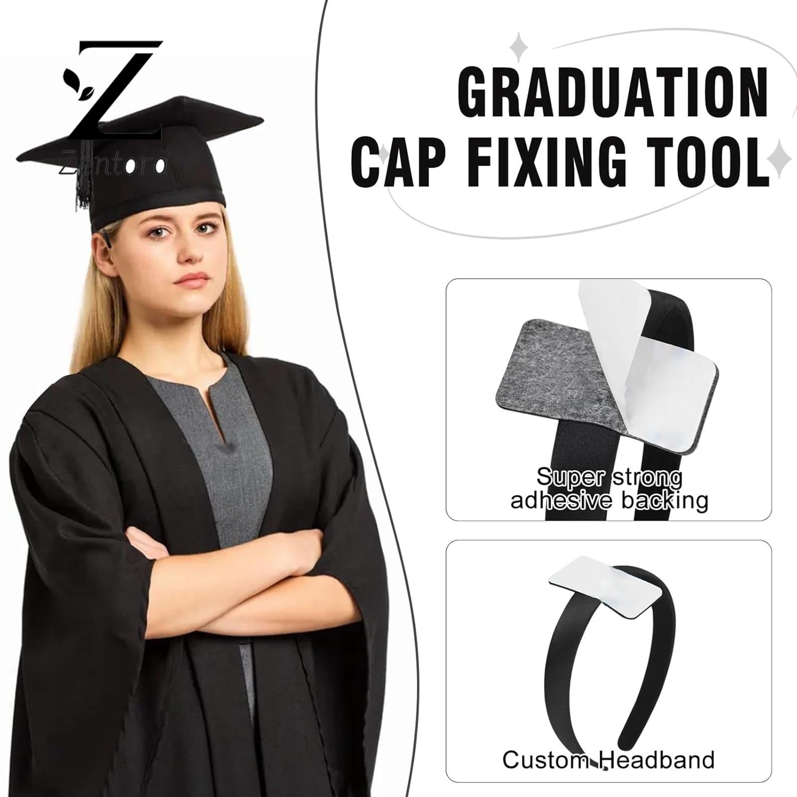 Zentora Graduation Day Hair Solution Graduation Cap adband Elastic Hair Hoop Hat cessory for Stylish Convenient adwear Option Hair Color Lover cessories. 