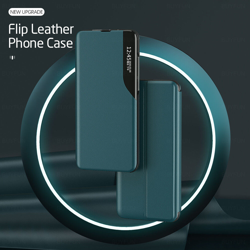 For Samsung Galaxy A51 Leather Flip Cover Case with Smart Window Display Magnetic Stand Phone Cases Covers. 