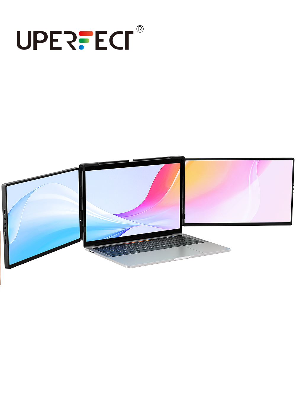 UPERFECT Z PRO Laptop Screen Extender Triple 14.0 Portable Monitor Tri Display 1080P FHD IPS USB C/HDMI Support 13-16'' Laptops
