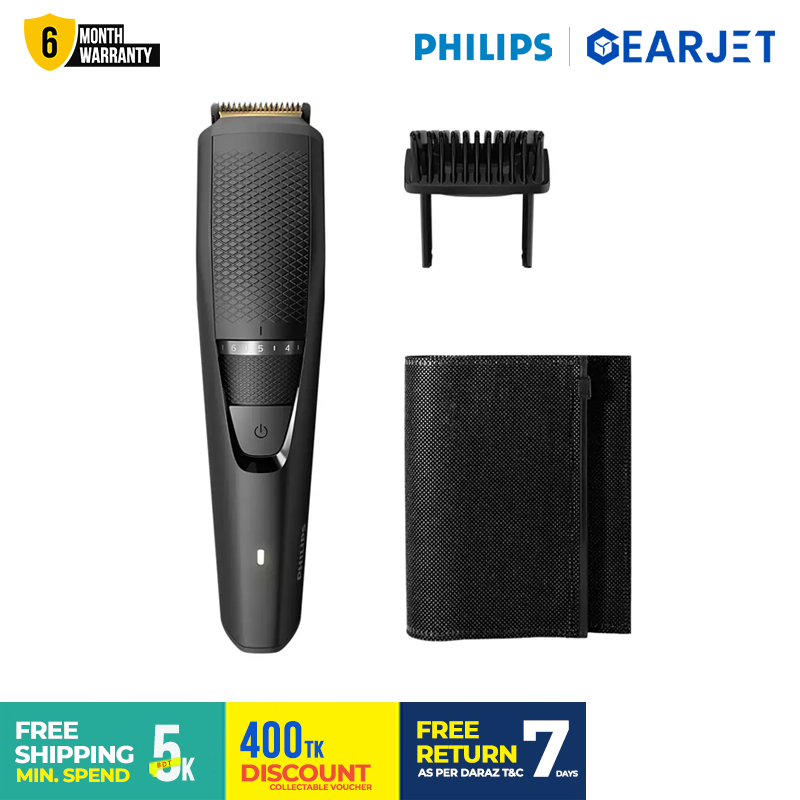 Philips B3215/15 Beard Trimmer Premium Titanium Blades 0.5mm Precision Adjustable 20 Length Settings Up to 10mm Dual Mode Cordless and Corded Ultra Long Battery Life. 