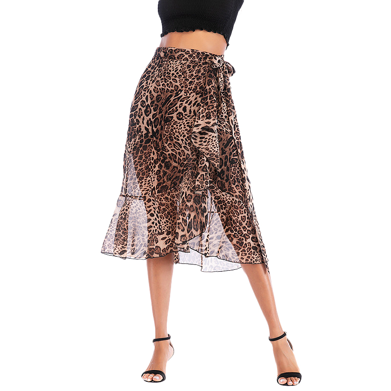 mid length leopard skirts vintage