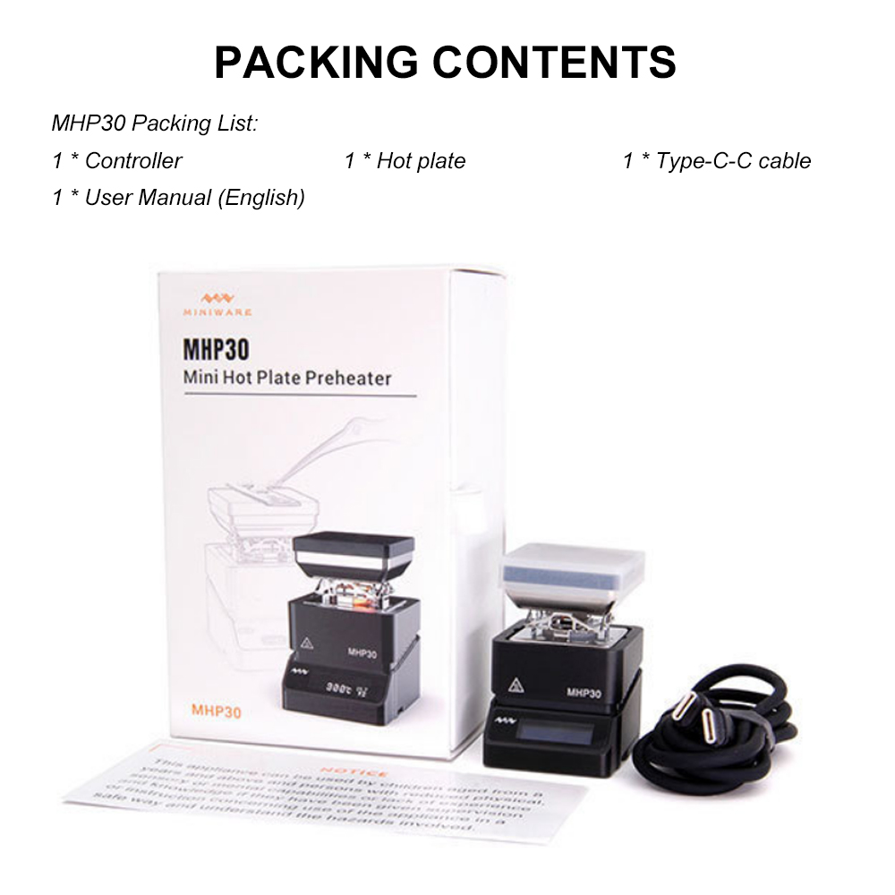 KOGEEK MHP30-PD Mini Hot Plate Pre-heater Constant Temperature Heating Station Soldering Station OLED Digital Display for Components Welding Soldering Phone Maintenance Disassembly. 
