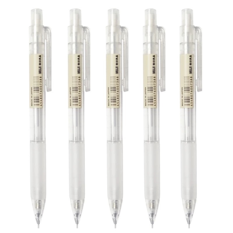 CLASSIC TRANSPARENT MECHANICAL PENCIL MUJI STATIONERY ACTIVITY PENCIL 0.5MM ROUND ROD CONSTANT PENCIL
