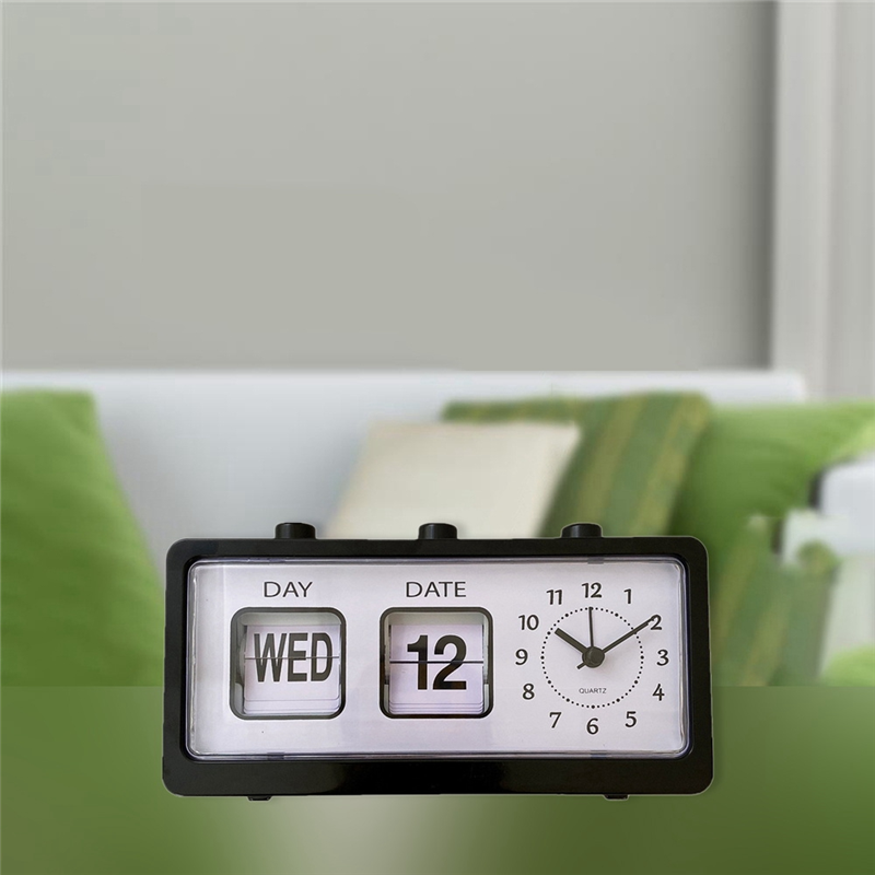 Mechanical Alarm Clock Novelty Flip Clock Desktop Digital Clock,Black. 