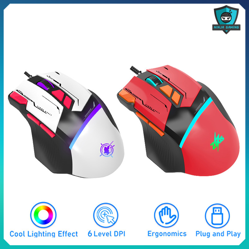 Ninja sales. Zeus x Gundam Wired Gaming Mouse with RGB LED Light 8 keys Adjustable DPI (GD-002)-Online Exclusive. 
