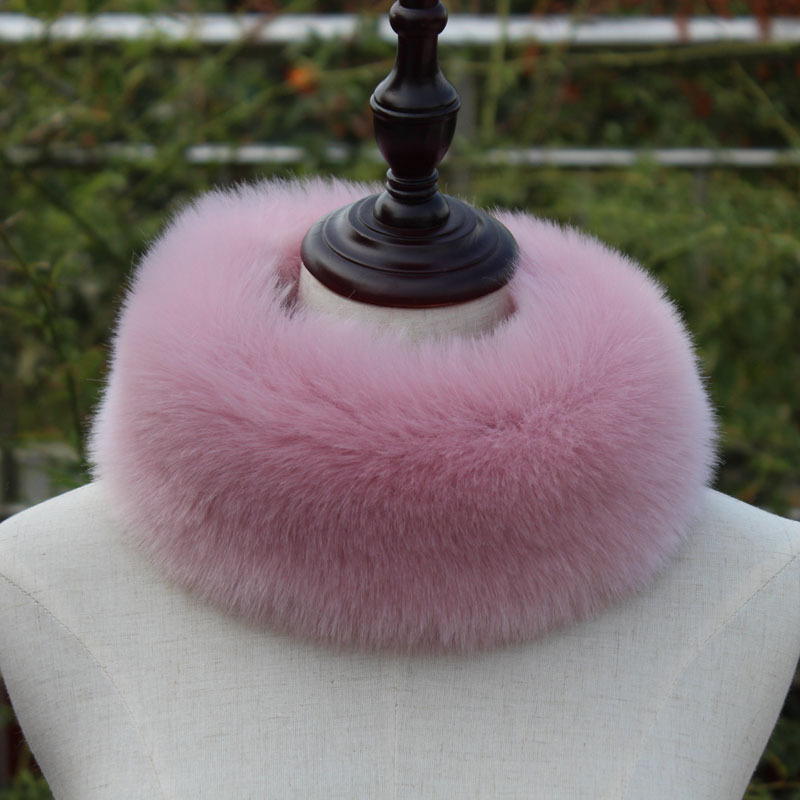 Faux Fox Fur Scarf Fur Ring Collar Thicken Fluffy Winter