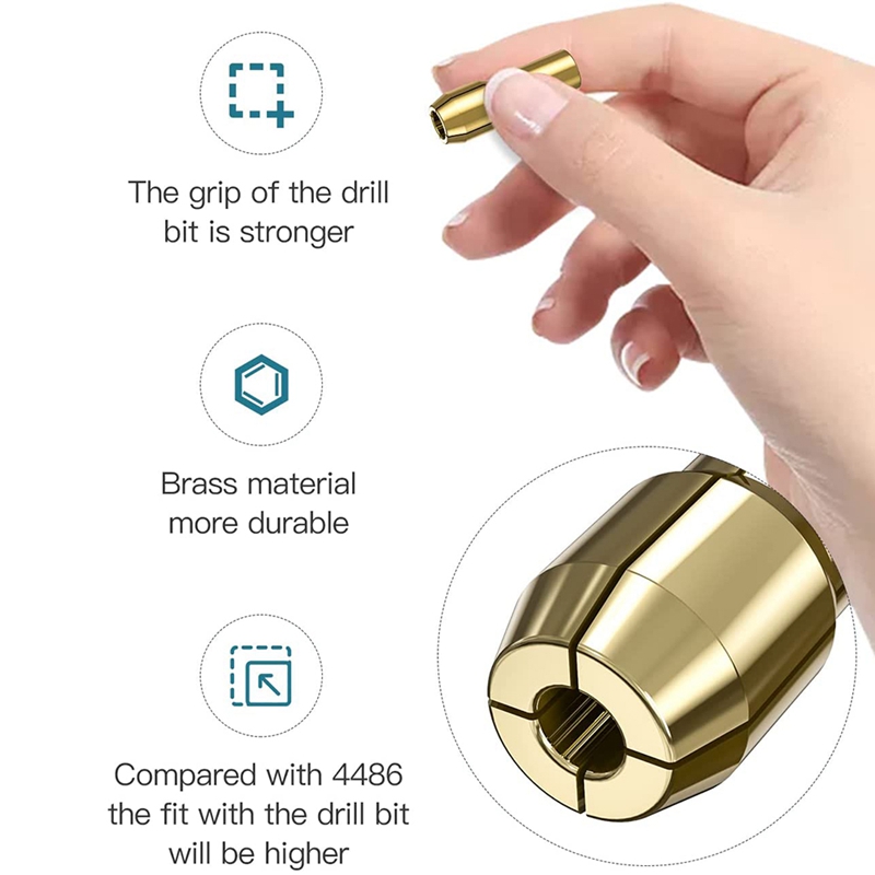 10Pcs Brass Collet for Dremel,Replacement 4485 Quick Change Rotary