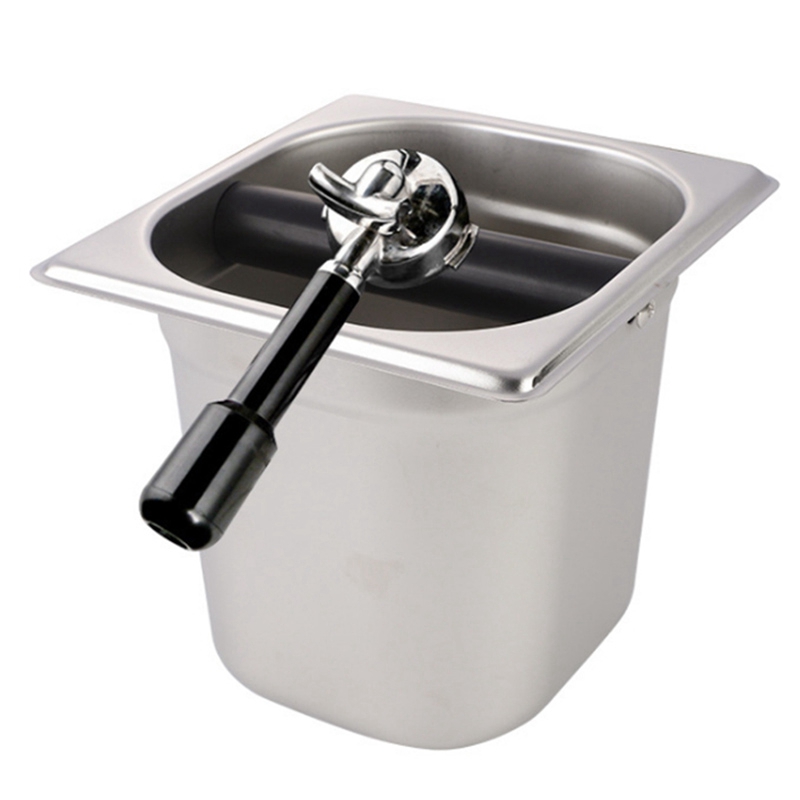 Coffee Knock Box, Stainless Steel Espresso Knock Box Built-in Container for Coffee Ground,Knock Box Espresso. 