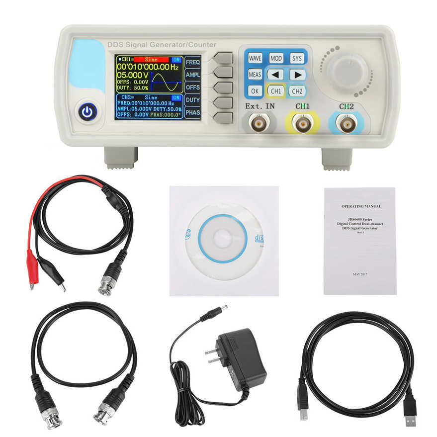 JDS6600 DDS 15-60MHz Dual Channel Arbitrary Waveform Signal Generator ZYB