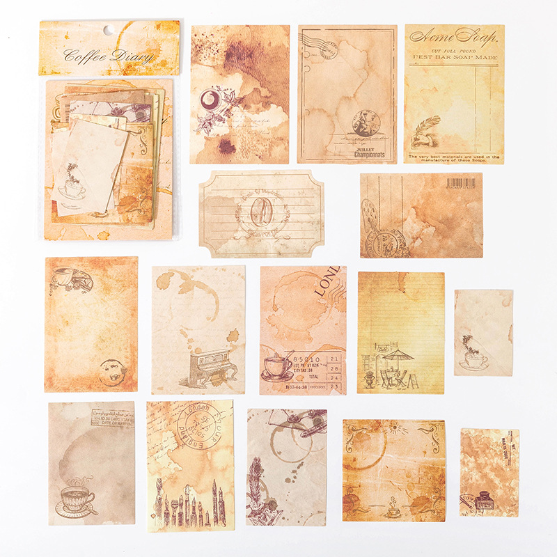 RHS Online 30PCS Retro Series Material Paper DIY Album Journaling Planner Diary Crafts Scrapbooking