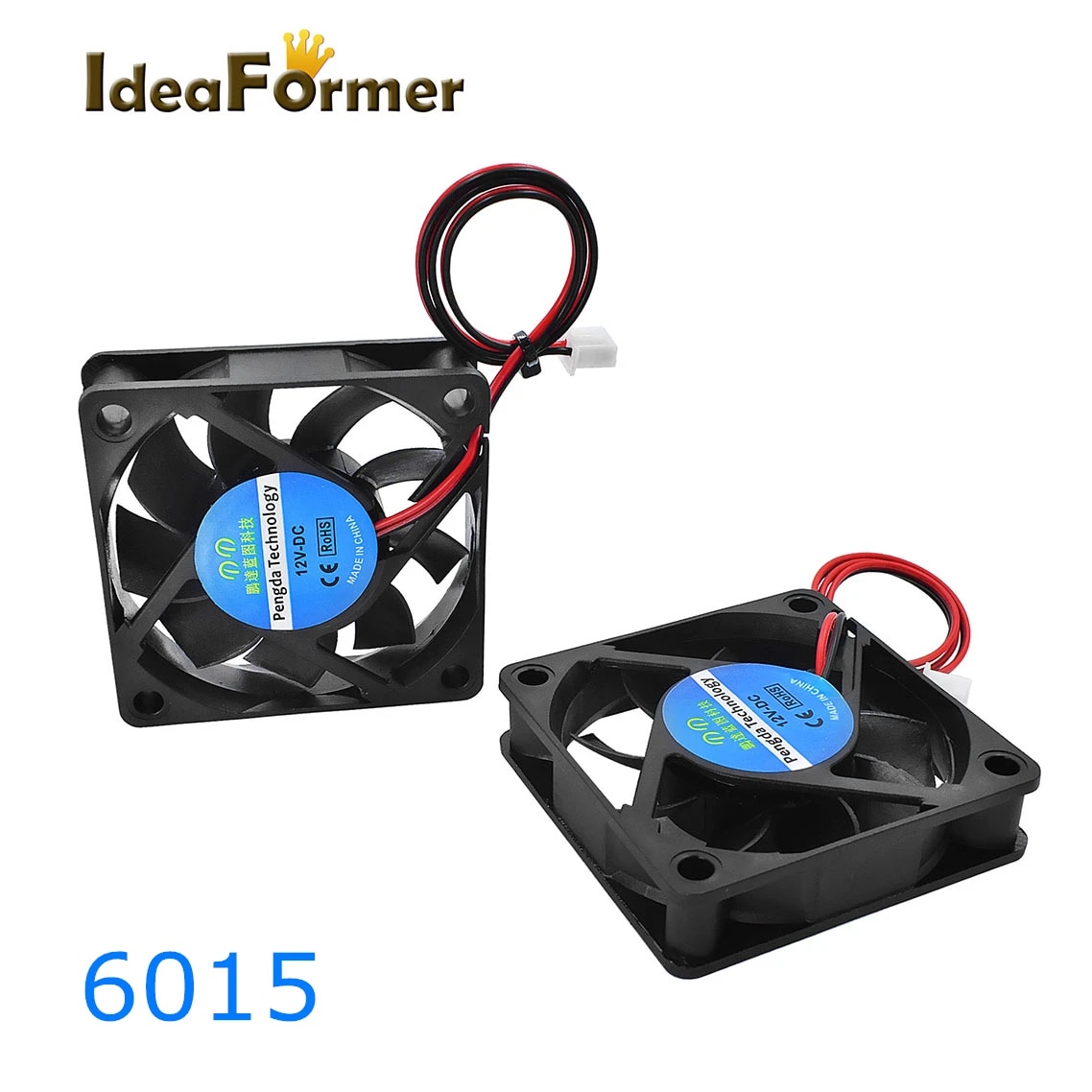 3D Printer Parts Cooling Fans 2510/3010/4010/5010/6015mm Brushless Cooler Fan DC 5/12/24V With 2Pin Dupont Wire Black Plastic. 