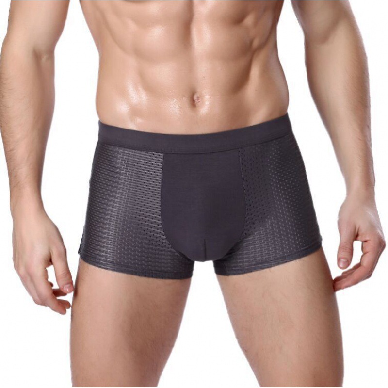 4XL Plus Banboo Fiber Men Underwear Male Boxer Solid Panties Shorts Men's Underpants Breathable Intimate Man Boxers
