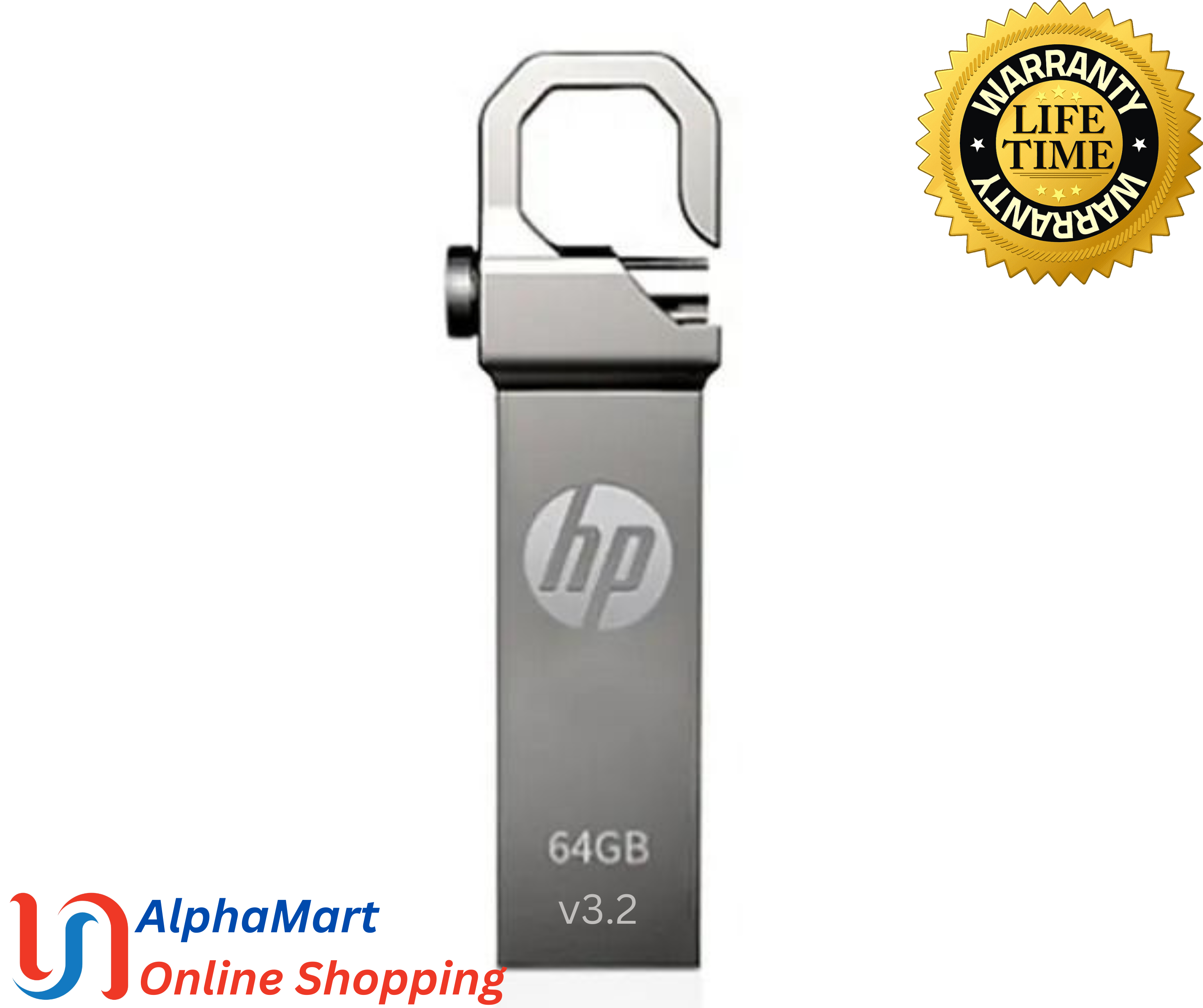 Hp pendrive 64gb v3.2 with lifetime guarantee and gives memo.. 