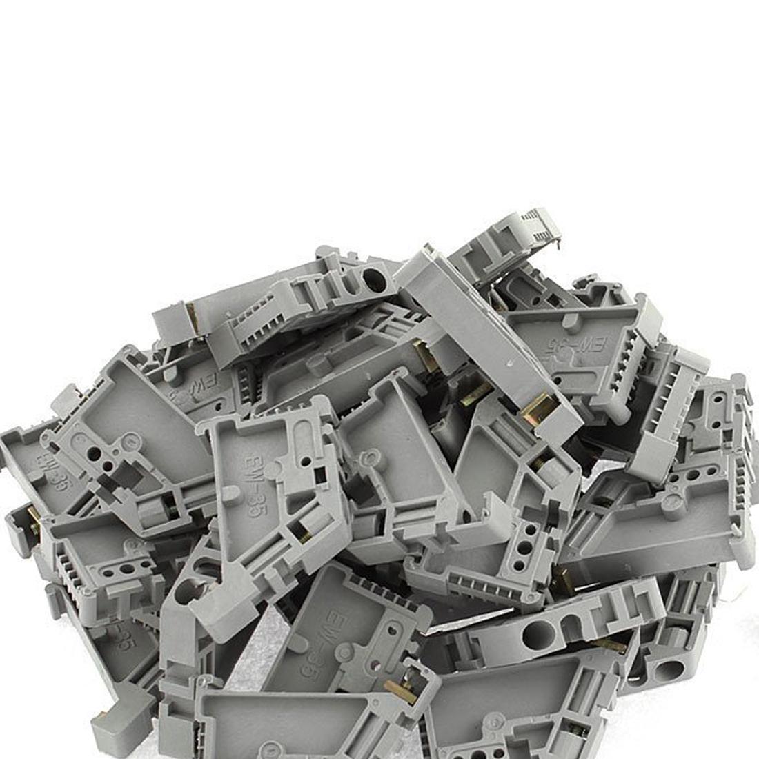 50Pcs 35mm DIN Rail Terminal Block End Stopper Mounting Clips. 