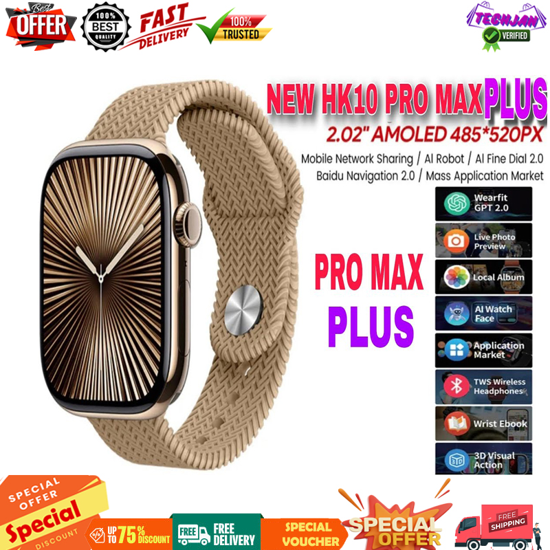 HK10 Pro Max Plus Smartwatch – 2.02” AMOLED Display, Bluetooth Calling & ChatGPT Integration