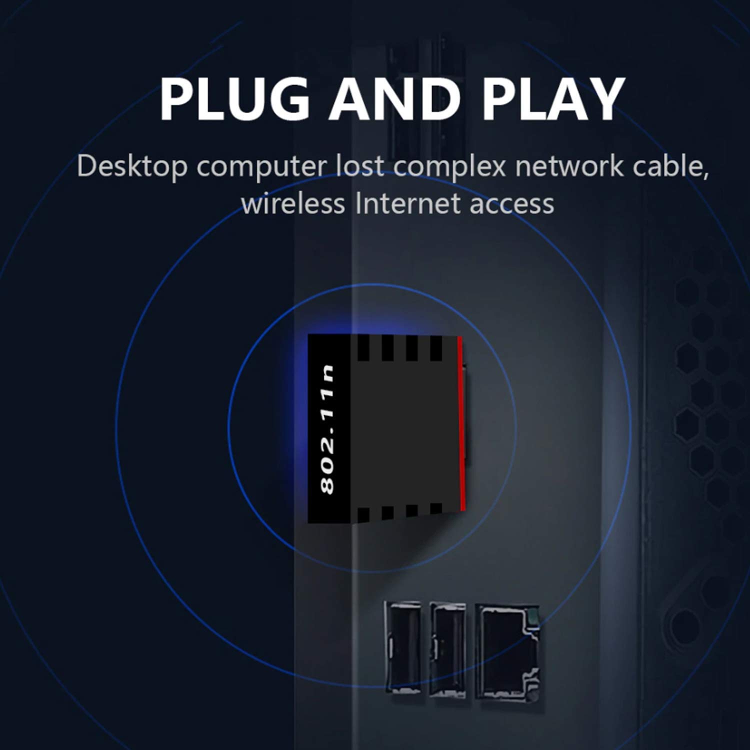 CASIFY WA01 300Mbps Wifi Receiver Adapter 300Mbps Wifi Adapter Mini USB Network Card 802.11b/g/n Wireless Network Lan Card 2.4G Adapter. 