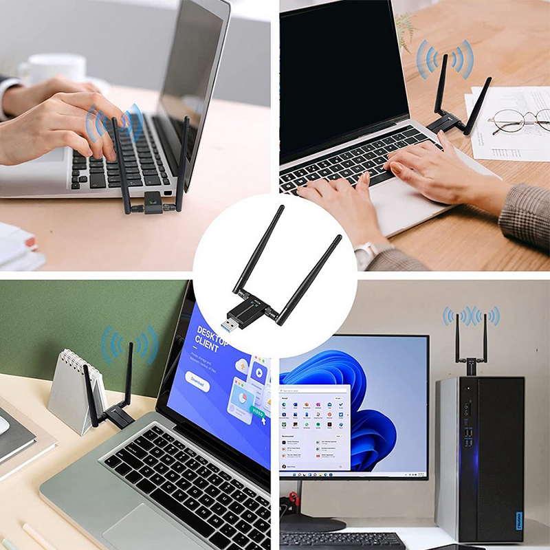 1300Mbps Long Range USB WiFi Adapter For PC Desktop Laptop ,USB Wireless Adapter Dual Band 2.4GHz 5GHz Internet Stick Tetuo. 