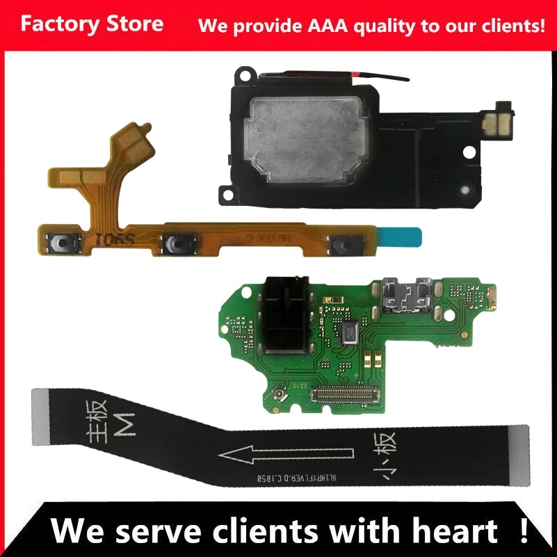 Flex For Huawei P Smart 2019 Charging Port Dock For P Smart 2019 Power Volume buttons flex cable For P Smart 2019 Loud Speaker