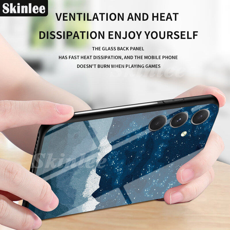 Phone Case for Samsung Galaxy A05S Back Cover Couple Starry Moon Back Cover Meteor Start Casing Hp for Samsung A05S Cover Cases Glossy Glass Cases. 