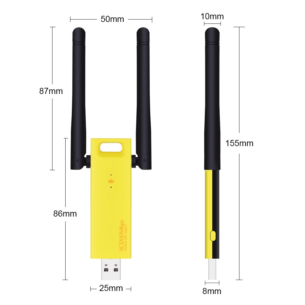 CHIPAL Dual Band 1200Mbps Wireless USB 3.0 Realtek RTL8812AU/BU Wifi Adapter 2.4G/5Ghz Network Card Dongle With Antennas for PC. 