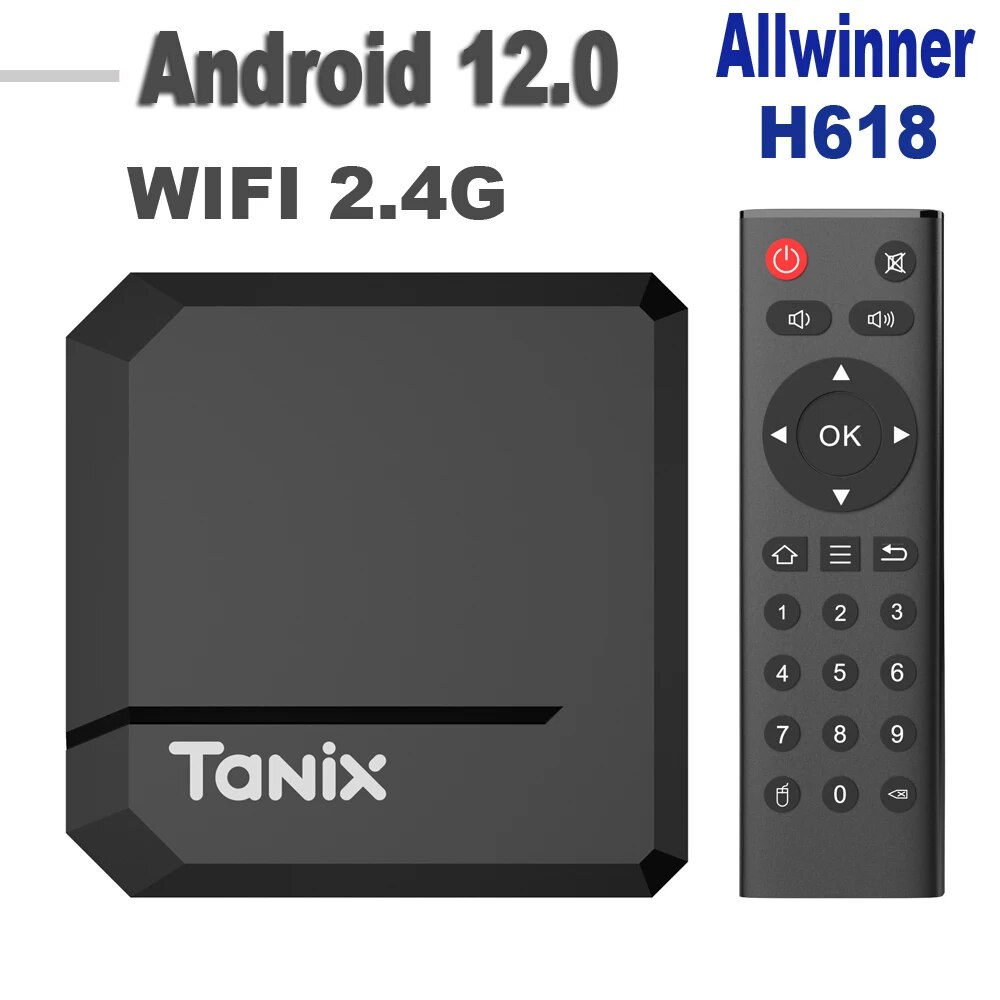Tanix TX2 Android 12 TV Box Allwinner H618 8K 2.4G Wifi RAM 2GB ROM 16G Global Media Player Set Top Receiver