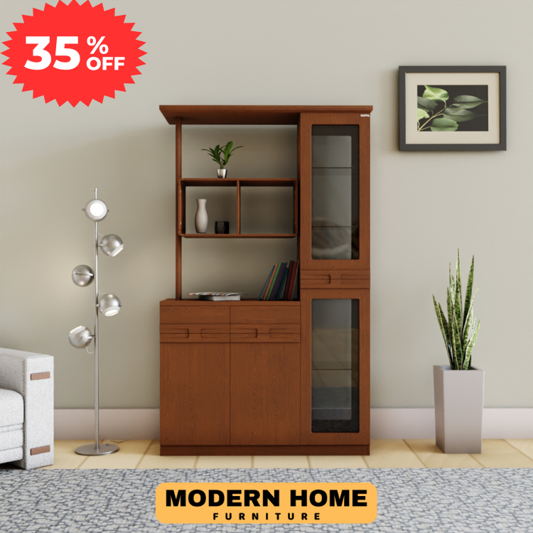 Modern Open Shelves Storage with Double Cabinet Drawers | Premium Design & Quality by Modern Home Furniture - Minimalistic Sophistication. 