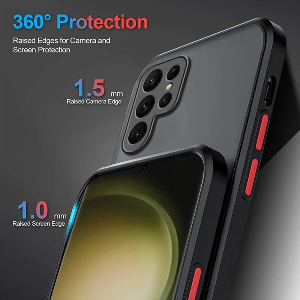 Case for Samsung Galaxy S24 Ultra Armor Matte Case for Samsung Galaxy S24 Ultra Shockproof Shell Cover Galaxy S24 Ultra PC Funda. 