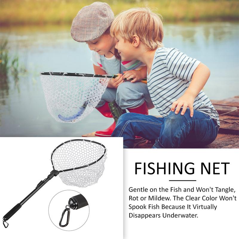 Fly Fishing Net Foldable Fish Landing Net Floating Fishing Net For Kayak Salmon Bass Trout Boat Magnetic Fly Fishing Gear. 