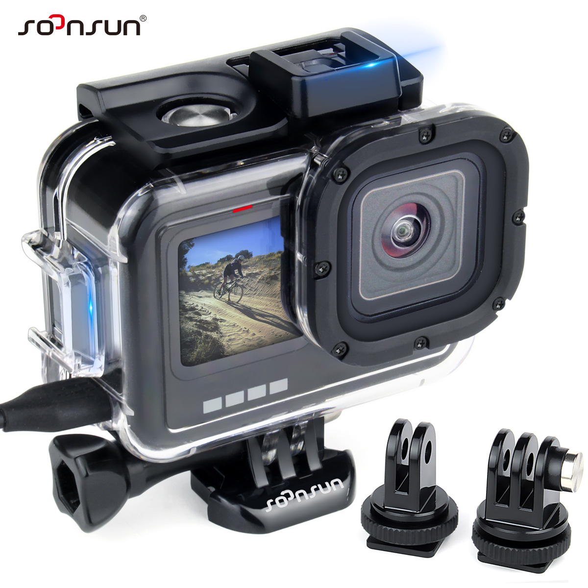 GoPro Hero 13 için SOONSUN yan açık koruyucu kılıf 12 11 10 9 siyah tel bağlanabilir iskelet kabuk konut git Pro 13 çerçeve